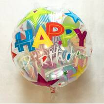 Фольгированный przejrzysta okrągła kula  "Happy birthday" prezent