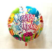 Фольгированный przejrzysta okrągła kula  "Happy birthday" prezent