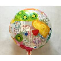Фольгированный przejrzysta okrągła kula  "Happy birthday" kwiaty