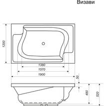 Акриловая kąpiel Bisante Vis-a-vis 1900х1200х650 mm