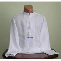 ekskluzywn białe koszule męski. haft wykonany ręcznej