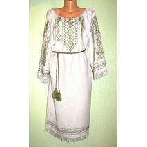Sukienka haftowana ręcznie (zielona ozdoba)