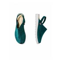 Stylowe damskie sandały z nubuku zielonego koloru