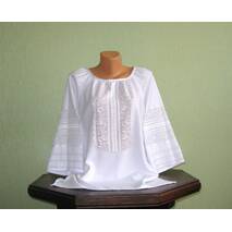 Koszula damska „białe na białym” pracy ręcznej