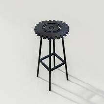 Krzeslo barowe metalowe Koło zębate 04