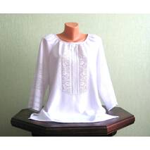 Koszula damska „białe na białym” pracy ręcznej