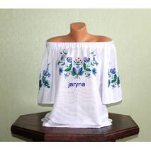 koszula z kwiatowym haftem kaszubskim