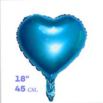 Balon pod postacią serca, błękitny (metalik) 18″