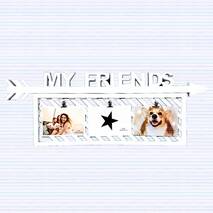 Коллаж-панно, Мудборд z прищепками na 3 foto "My Friends", 70х24 cm