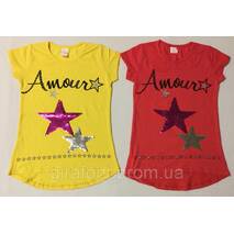 Tunika dla dziewczynki "Gwiazdy" z kolorowymi паетками 9-12 lat