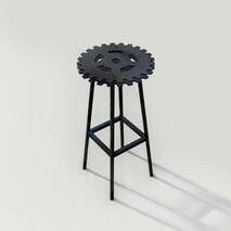 Krzeslo barowe metalowe Koło zębate 02