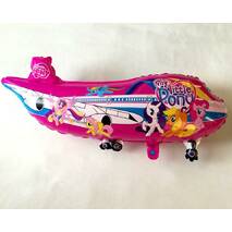 Фольгированный kula "Samolot z bohaterami z filmu animowanego jest Mój malutki kucyka" różowy