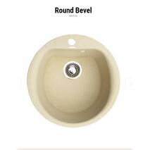 Okrągłe kuchenne mycie Granitika Round Bevel RB515120 piasek 51х51х20