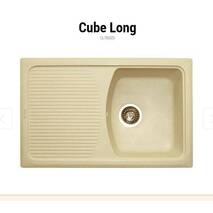 Prostokątne kuchenne mycie Granitika Cube Long CL785020 krem 78х50х20