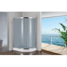 Prysznicowa kabina asymetryczna BADICO SAN 1015 Square lewostronna 115х85х195 z podstawką i syfonem