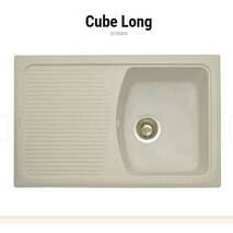 Prostokątne kuchenne mycie Granitika Cube Long CL785020 len 78х50х20