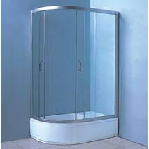 Prysznicowa kabina asymetryczna BADICO SAN 1115 Grey prawostronna 115х85х195 z podstawką i syfonem