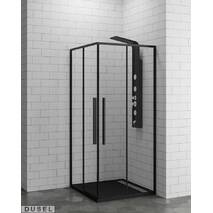 Prysznicowa kwadratowa kabina Dusel™ DL - 194 black matt 90х90х190, przejrzysta