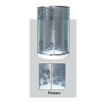 Prysznicowa kabina półokrągła BADICO SAN 9021 Flowers 90х90х200 z głęboką podstawką i syfonem