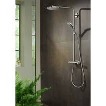 Prysznicowy system dla kąpieli RainDance Select S Showerpipe 240 1jet P, Powder Rain, z cieplarką