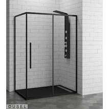 Prysznicowa prostokątna kabina Dusel™ DL - 191/195 black matt 120х80х190, przejrzysta