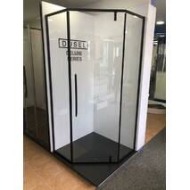 Prysznicowa pięciokątna kabina Dusel™ DL - 197hb black matt 90х90х190, przejrzysta