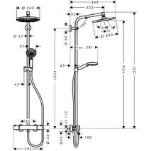 Prysznicowy system dla kąpieli Crometta S 240 1jet Showerpipe z c cieplarką, chrom