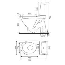 Sedes płyta kompaktowa podłogowy Cersanit EKO E021 z siedzeniem z полипропилена