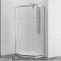 Prysznicowa pięciokątna kabina Dusel™ DL - 197h chrome 100х100х190, przejrzysta
