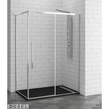 Prysznicowa prostokątna kabina Dusel™ DL - 191/195 chrome 120х80х190, przejrzysta