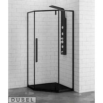 Prysznicowa pięciokątna kabina Dusel™ DL - 197hb black matt 90х90х190, przejrzysta