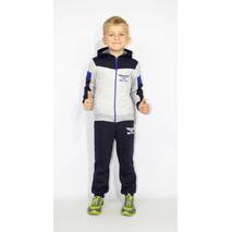 Sportowy ciepły  kostium dla chłopaczka z kapturem, wzrost 98-116