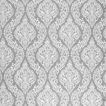 Dekoracyjna tkanka białe wzory na szarym tle Turcja 84583v3