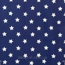 Dekoracyjna tkanka z białymi gwiazdami na niebieskim tle 180см 85706v102