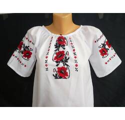 Koszula haftowana dla dziewczynek (z krótkim rękawem)