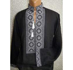 Koszula męska ręcznie haftowana czarna