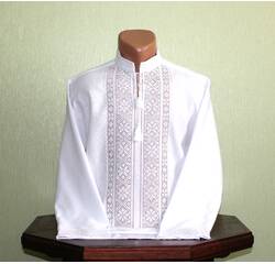 Koszula haftowana męska biała
