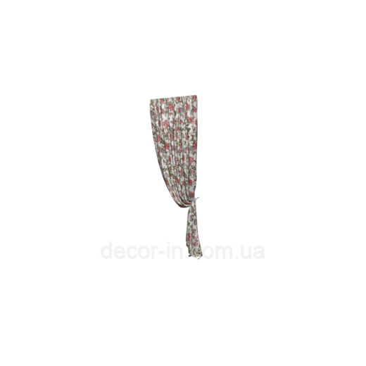 Dekoracyjna tkanka kwiaty są czerwienne na mlecznym tle teflon 180см 88351v3