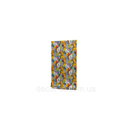 Dekoracyjna tkanka pomarańczowe, błękitne i białe kwiaty Hiszpania 87895v5