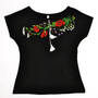Czarna dzianinowa haftowana koszula damska Wildflowers MOTYV Piccolo L
