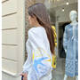 Damska koszula haftowana Piccolo Swallow żółto-niebieska