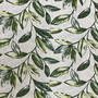 Декоративная ткань зеленые листья на сером фоне 180см тефлон 88449v20